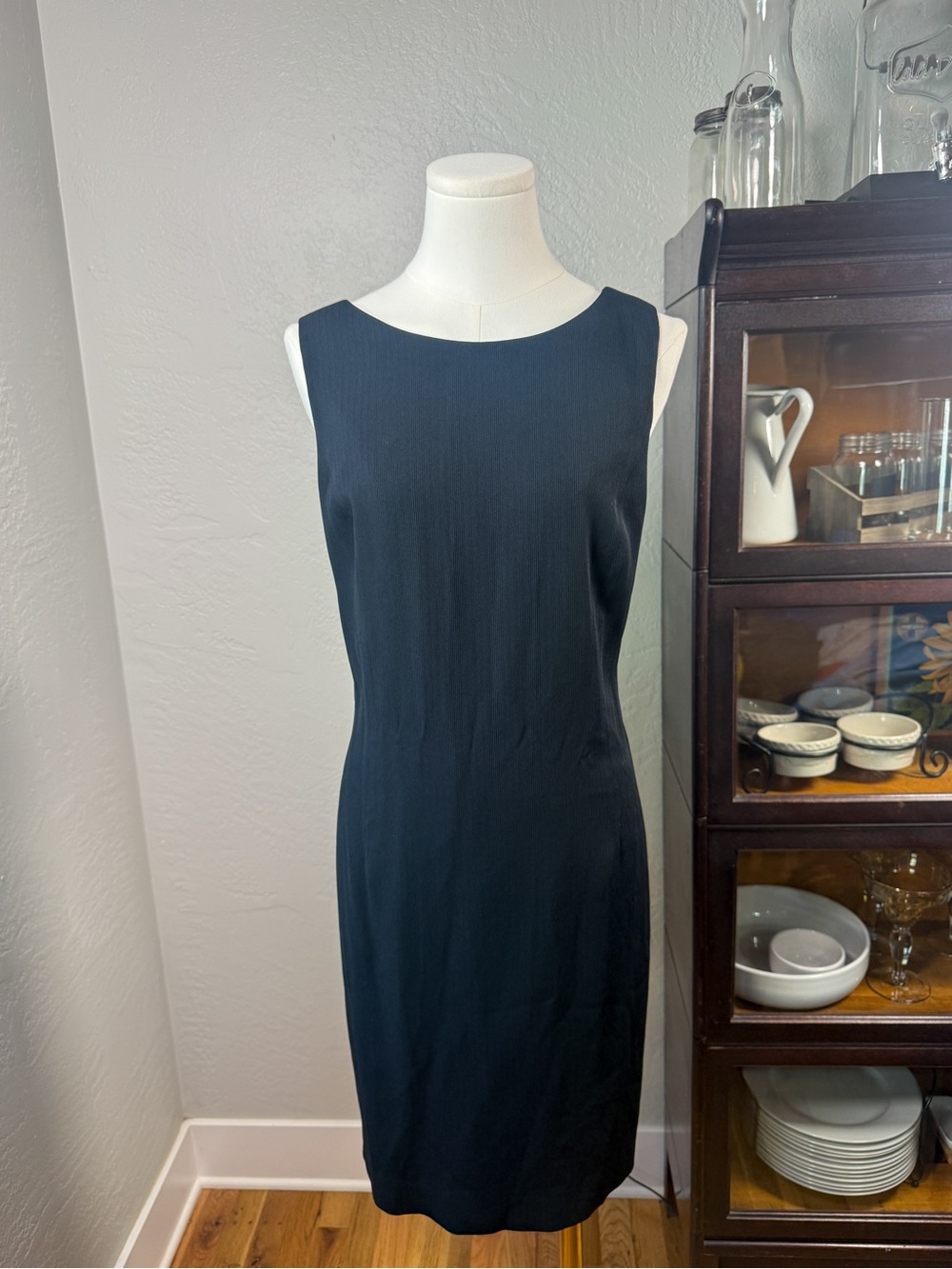 Vintage Garfield & Marks Black Sheath Dress Sleeveless Minimalist USA Size 10